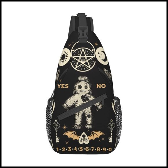 Goth Retro Sling Backpack Crossbody Daypack Adjustable Strap Casual Travel main image 4